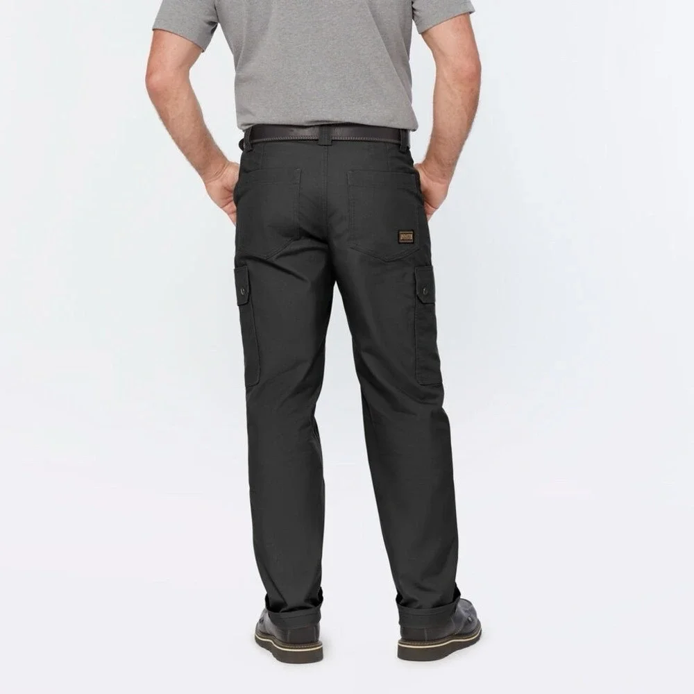 40 Grit Duluth Trading Mens Black Cargo Pants Standard Fit Size 38x32 Flex Twill